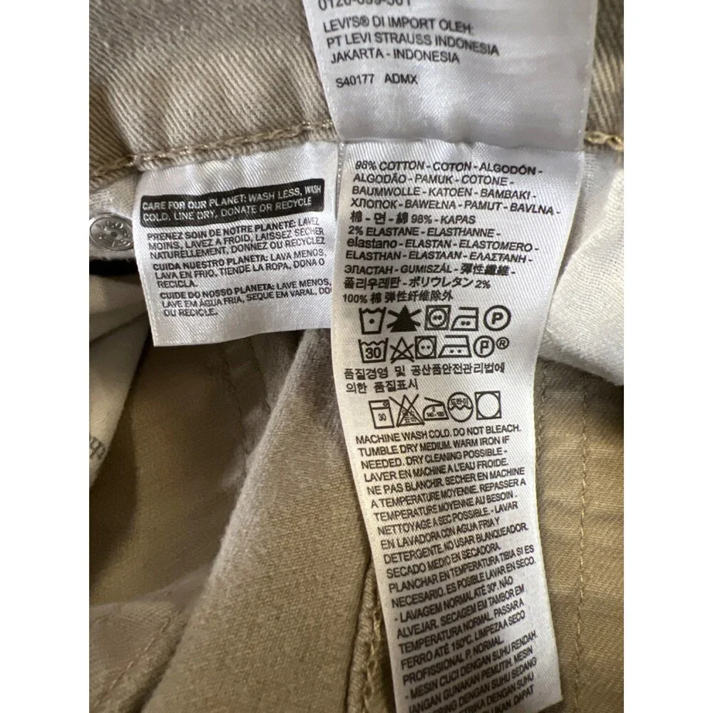 Levi's Men's Tan Twill 511 Slim Fit Pants - 36x30